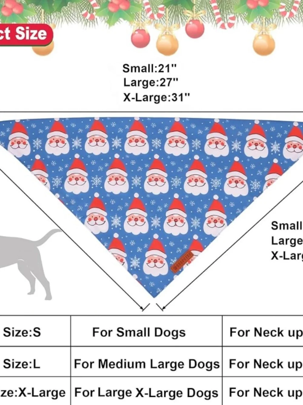 ADOGGYGO Christmas Dog Bandanas 2 Pack Large NWOT Santa Snowman